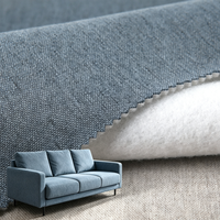 Tissu 100% polyester imitation lin, collé avec du coton aiguilleté pour la rembourrage des coussins de canapé