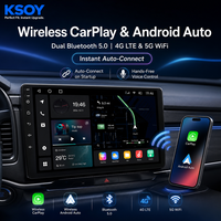 KSOY-TS18 Autoradio Android DVR Navigation Audio Voiture Android 6+128G Caméra 360 Double BT Écran Tactile Carplay Sans Fil Universel