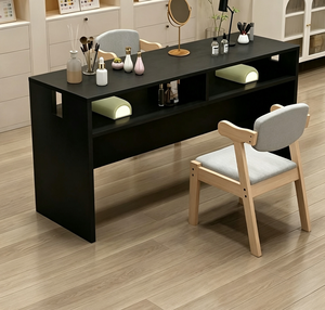 Table de manucure moderne en bois avec rangement et présentoir pour salon et spa - Product Image 3