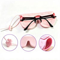 Étui à lunettes portable en silicone, sac de rangement pour lunettes de soleil, pochette créative pour organiser les lunettes, pour les voyages et les activités de plein air, logo personnalisé