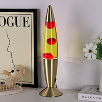 Nouvelle conception DC tension de sécurité entrée Support luxe galvanoplastie or ombre décor à la maison eau claire rouge Led lampe à lave