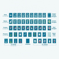 Set Poker Akrilik Lipat 2 Lapis Premium Warna Teal untuk Olahraga Musim Dingin, Apres Ski Club American Mahjong Tiles