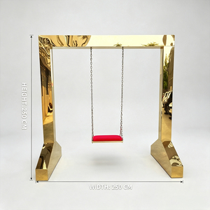Sedia Sospesa Perforata di Lusso Moderna in Acciaio Inossidabile Dorato per Matrimoni, Feste, Arredamento per Sfondo, Soggiorno e Hotel - Product Image 5