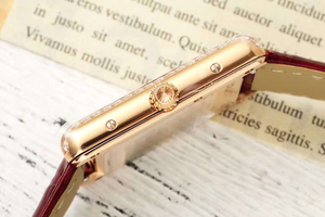 Reloj mecánico automático moderno y elegante con bisel con incrustaciones de diamantes, correa de cuero con estampado de cocodrilo rojo vino, resistente al agua - Product Image 6