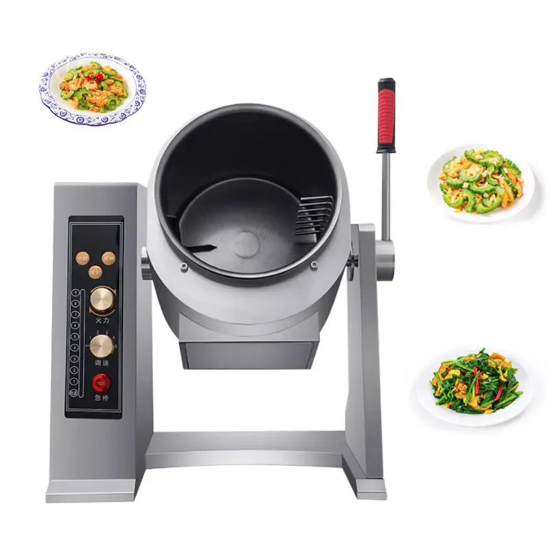 Restoran elektrikli şef akıllı ticari ocak gıda pirinç Stir Fry Wok Robot otomatik pişirme makinesi