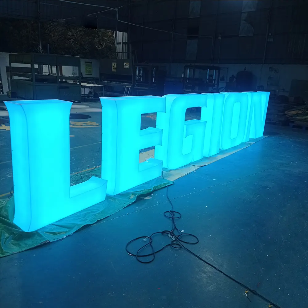 Letras de sinal led 3d iluminação personalizada, letras e logotipo led para uso ao ar livre