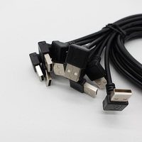 Kabel USB-A ke Konektor JST dengan Over Molding Strain Relief Sudut-kanan OEM ODM