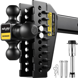 Enganche de <span class=keywords><strong>Remolque</strong></span> Universal 3 en 1 con Bolas Giratorias Ajustables, Montaje de 2 Pulgadas, Acero de Grado Aeronáutico, Capacidad Máxima de 18500 Libras - Product Image 1