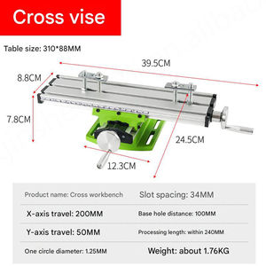 Pince à bec croisé manuelle de précision pour le forage d'établi Étau à glissière croisée Table d'étau composé Support de table de travail Roulement de fraisage - Product Image 6