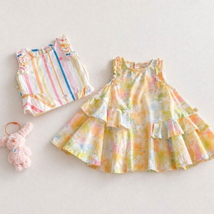 Vestito Senza Maniche Stile Principessa con Stampa <span class=keywords><strong>Unicorno</strong></span> a Righe, Abbigliamento Casual da Festa per Bambine - Product Image 3