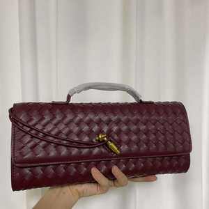 Cartera de lujo de cuero PU, bolso de mano de cuero suave tejido a mano, bolso de mano para mujer, muy vendido - Product Image 2