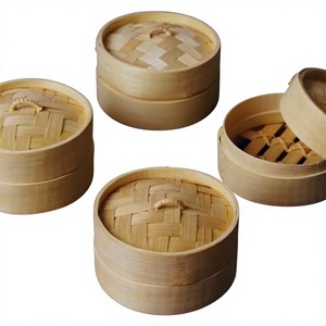100% Natural Bamboo Electric <b>Steamer</b> Basket Set 10" & 12" Inch 2 Layers 2L Capacity Eco-Friendly Chopsticks Vietnam - Product Image 1