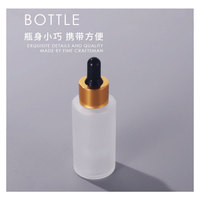Populaire épais 1 oz 2oz 30ml 50ml bouteille d'huile de soin des cheveux huile essentielle emballage de soin de la peau verre sérum compte-gouttes bouteille sérum bouteille