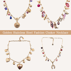 Boucles d'oreilles légères en acier inoxydable couleur or YXQ E220, élégance, boucles d'oreilles d'attraction saisonnière - Product Image 4