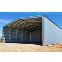 Nave Agrícola de Estructura de Acero, Almacén Abierto para Alimento de Ganado, Diseño Moderno Prefabricado