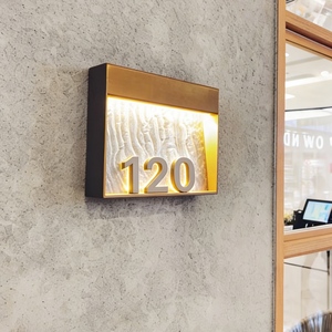 Customizable Eco-Friendly Modern <strong>Wood</strong> Door <strong>Name</strong> Plates with LED for Apartments Offices Hotels Wall <strong>Sign</strong> - Product Image 4