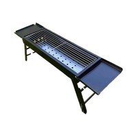Grille de barbecue pliable portable pour l'extérieur, petit four à rôtir la viande, outil de cuisson au charbon de bois en métal, brochettes multifonctionnelles