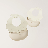 VSUCH Bavoirs pour bébé écologiques Outils de coutellerie imperméables Bavoirs pour tout-petits avec bavoirs en silicone réutilisables suspendus en carton sans BPA