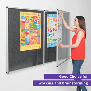 Có thể khóa trong nhà Bạc khung nhôm hiển thị trường hợp với 3 phím phù hợp với bảng thông báo nút chai và bảng trắng kèm theo - Product Image 5