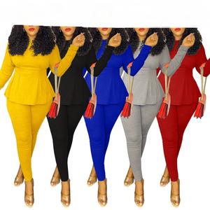 Conjunto de 2 piezas, chándal, ropa de otoño para mujer, de manga larga Top, pantalón, chándal, ropa de salón, conjuntos ajustados a juego, traje informal - Product Image 1