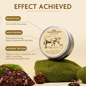 Marque privée Baume solaire au suif Zinc et suif Crème minérale de <span class=keywords><strong>boeuf</strong></span> à l'huile d'olive et à la cire d'abeille Résistant à l'eau 20 SPF - Product Image 3