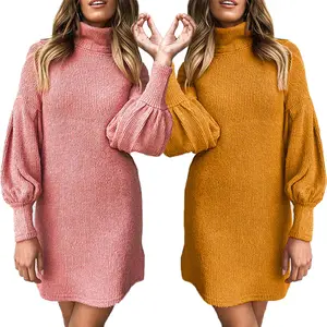2023 New Autumn and Winter Fashion Round Neck Long Sleeve Hip Wrapped Women's Dress
