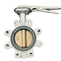Válvula de Mariposa Tipo Lug de Bajo Precio, Cuerpo de CI/DI/SS304, Sello de PTFE/EPDM/NBR, Operación Manual/por Engranaje, Estándar DIN/JIS/BS