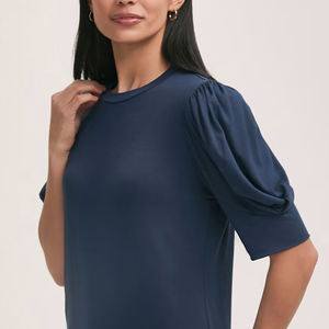 Haut à manches bouffantes en jersey respirant anti-boulochage de haute qualité personnalisé - Product Image 2