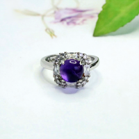Bague en améthyste naturelle Aiyu en gros, bague œuf de pigeon en gemme colorée, best-seller sur le commerce électronique en direct S5061812