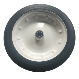 Roues en caoutchouc massif 12x3 pouces, bande de roulement ferme, fonctionnement silencieux, type à trou de fixation, frein non inclus - Product Image 4