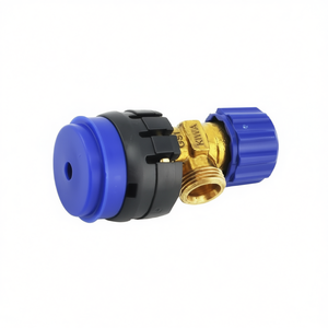 Grifo de cierre Bibcock de 1/2 pulgada con mango de plástico azul y cuerpo de latón para conexión de manguera de jardín - Product Image 3