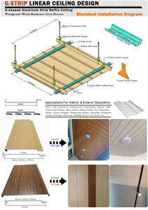Thiết Kế Hiện Đại Phong Cách Chống Cháy Nhôm G-Dải Vách Ngăn Tuyến Tính Trần Treo Kim Loại Trần Giả Cho Trung Tâm Văn Phòng Xây Dựng <span class=keywords><strong>Pop</strong></span> - Product Image 5