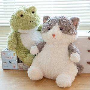 Venta al por mayor de peluche de rana juguetes de peluche súper suave poliéster algodón orgánico mapache muñecas PP algodón relleno cumpleaños nailon plástico - Product Image 3