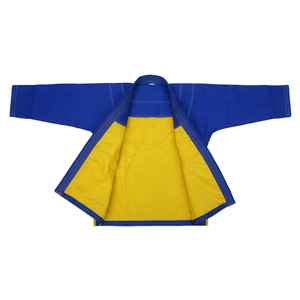 Kimono de MMA et BJJ personnalisable bleu unisexe pour adulte, doublure en coton sublimé sur le devant, 360g léger, logo personnalisé - Product Image 1
