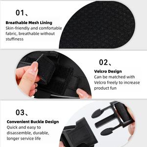 สายจูงสุนัขพันธุ์ใหญ่แบบยุทธวิธี สะท้อนแสง ป้องกันการดึง สายไนลอนสำหรับใช้งานกลางแจ้ง หัวเข็มขัดโลหะบุนุ่ม ตกแต่งด้วยริบบิ้น เรียบง่าย - Product Image 4