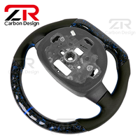 Accessoires intérieurs pour Ford Focus MK2 MK3 MK4 ST RS Fiesta, volant en cuir véritable avec fibre de carbone forgée, LED améliorées, indicateur de régime (RPM)