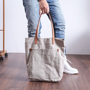 Custom Simple Stylish Solid Color Pattern Canvas Crossbody <b>Tote</b> Shoulder Purse Open Closure Shopping <b>Bag</b> - Product Image 2