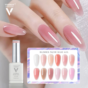 Vinimay Nails Supplies <span class=keywords><strong>Natural</strong></span> Pink Nude Gel Polish Set 12 colores 2 en 1 Base de goma Gel Nail Polish Pink Light Gel <span class=keywords><strong>Color</strong></span> Set - Product Image 1
