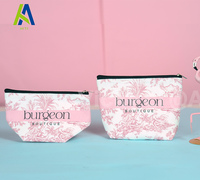 Sacs cosmétiques en toile recyclée avec fermeture éclair et impression de logo personnalisé, pochette d'emballage, toile de coton naturelle, trousse de maquillage pour femmes
