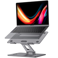 Support d'ordinateur portable moderne, portable et réglable, pliable, en aluminium noir, gris, rose, pour tablette et PC