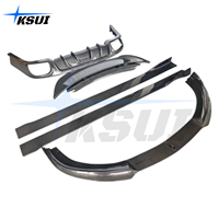 Kit carrosserie en fibre de carbone véritable avec lèvre avant, jupes latérales, diffuseur arrière et spoiler pour Porsche Panamera 970.1 2010-2013