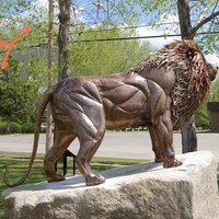 Statue de lion moderne conçue sur mesure pour la décoration intérieure Sculpture en laiton coulé de haute qualité Produit d'artisanat en métal