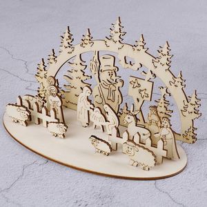 Cadeau religieux très demandé, puzzles en bois écologiques sur le thème de la Nativité avec gravure de Jésus pour la décoration de Noël, souvenir catholique - Product Image 4