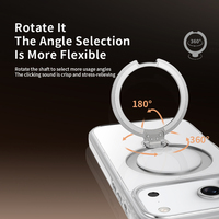 Étui de téléphone magnétique transparent avec protection à 360° °   Coque de protection antichoc avec béquille rotative en PC rigide et bords en TPU pour iPhone 17 Pro Max