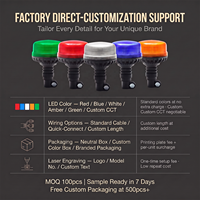 Faro Rotante SM812EC Omologato ECE R65, 36 LED, 120 Lampeggi, IP66, 12-24V, Ambra, Montaggio a Bullone Singolo, 3 Anni di Garanzia