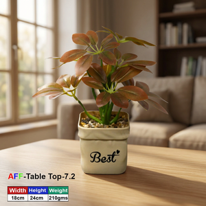 Plante succulente artificielle en résine écologique, feuille de mahogany en forme de parapluie, pour table d'intérieur - Product Image 2