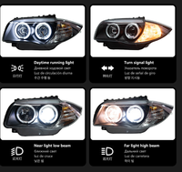 Conjunto de Faros Delanteros LED Angel Eye Modificados para BMW E87 2004-2011