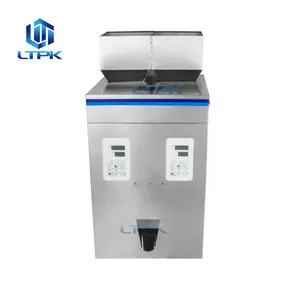 semi automatic double heads particle granule snack candy flour sugar spice pepper soda protein powder weighing filling machine