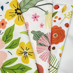 Comfortabele Print Puur Katoen Bedrukte Stof Poplin Katoenen Bloemenstof Ademende Organische Katoenen Stof Voor Jurken Bloemen