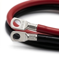 Câble d'alimentation pour onduleur 2 AWG en cuivre pur, robuste, isolé en PVC, pour usage industriel et maritime, avec bornes à anneau